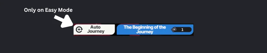 Journey start UI: Auto Journey is only available on Easy mode; Normal and Hard require manual play