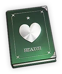 Secret Training Manual — Health heart emblem; permanent training XP for Vitality / Health